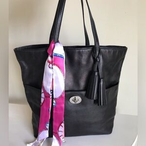 Coach Legacy Turnlock Leather Tote Bag